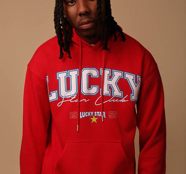 Red Unisex Lucky Star Club Hoodie