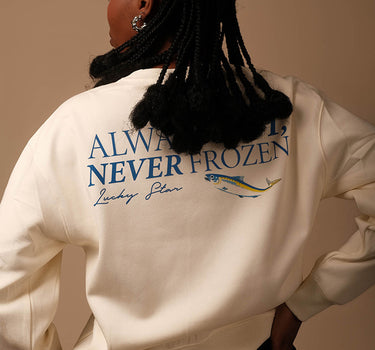 Cream Unisex NEVER HOT Crew Neck