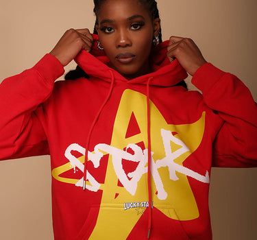 Red Unisex Star Hoodie