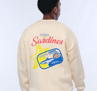 Cream Unisex Sardines Crew Neck