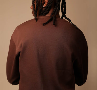 Brown Unisex Star Crew Neck