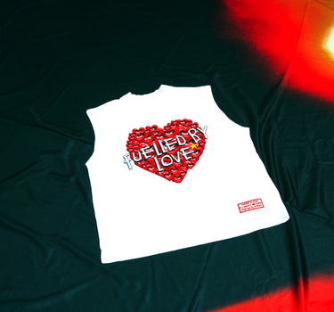 White Oversized  Fuelled by Love Vest (Unisex)