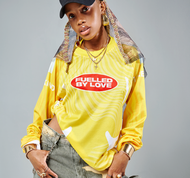 Fuelled by Love Mesh Biker top (Unisex-Yellow)