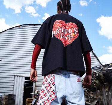 Black Oversized  Fuelled by Love T-shirt (Unisex)