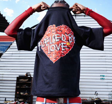 Black Oversized  Fuelled by Love T-shirt (Unisex)