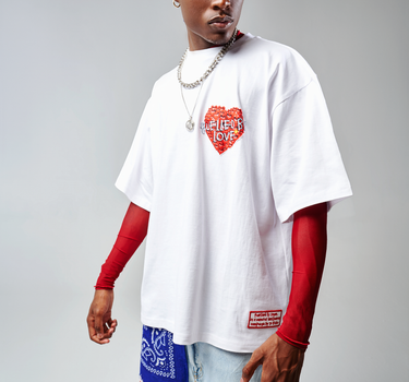White Oversized  Fuelled by Love T-shirt (Unisex)